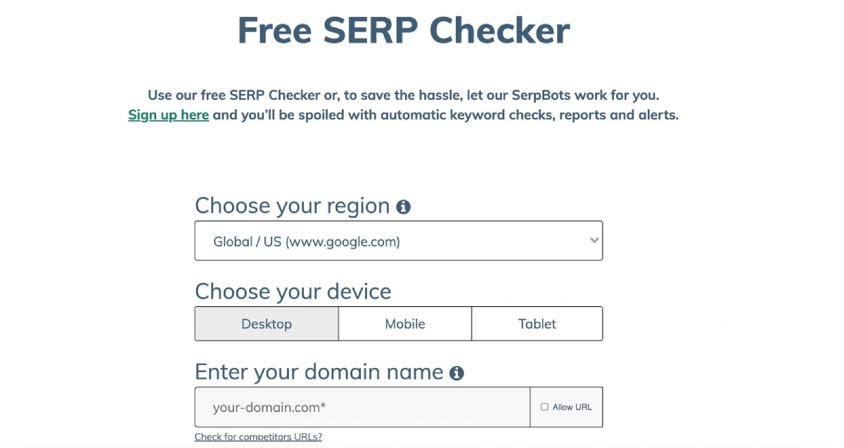 serp checker tool SerpBots