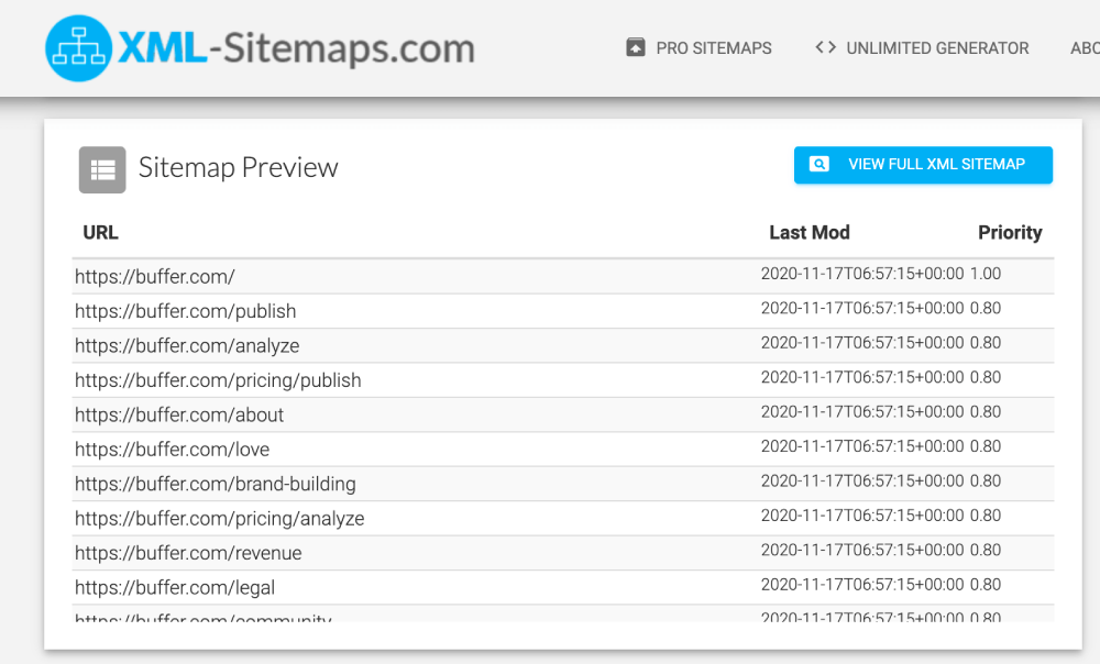 xml sitemap tool