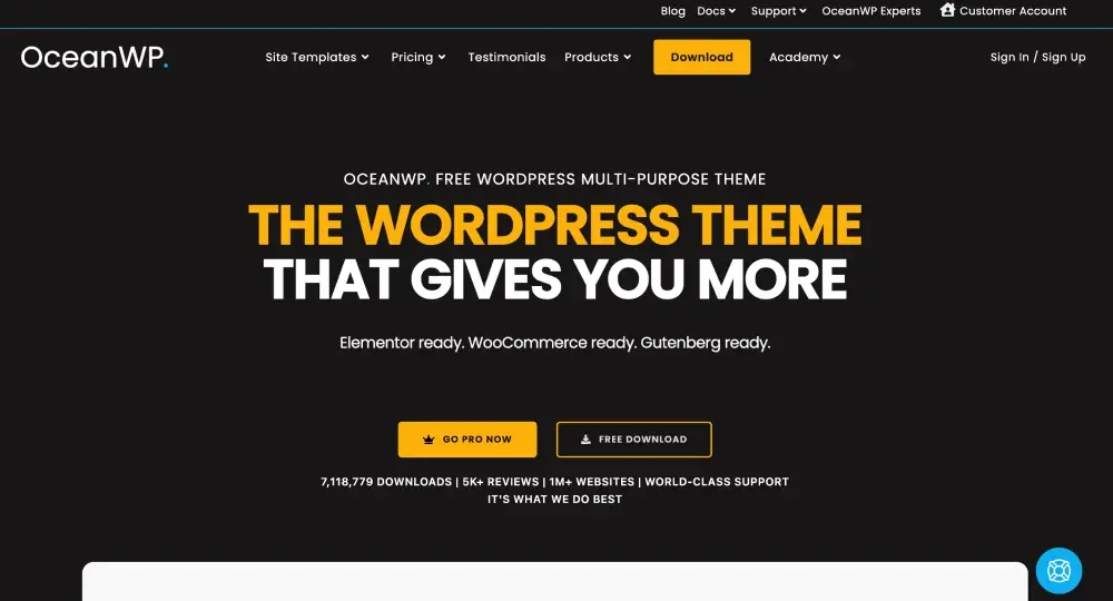 oceanwp for best free wordpress themes