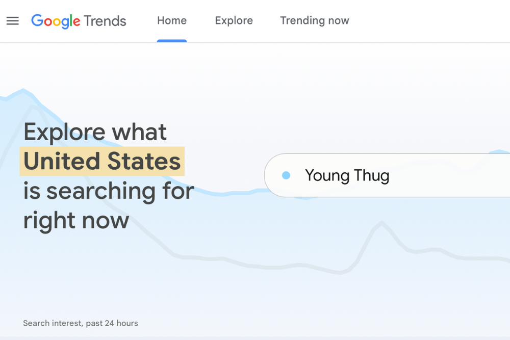 a screenshot of a google trends website