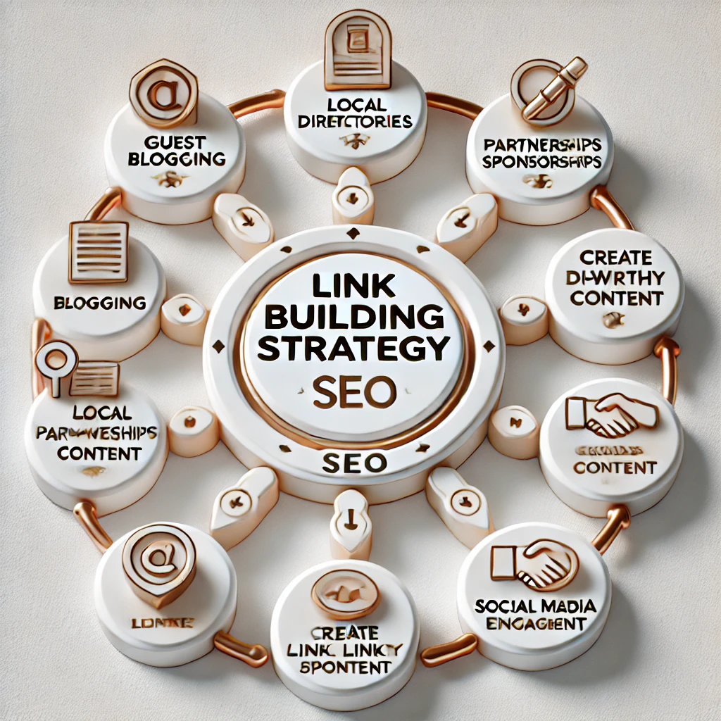 Diagram of a link building strategy for SEO moving companies