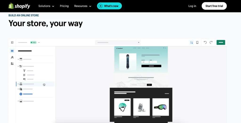 shopify online store builder