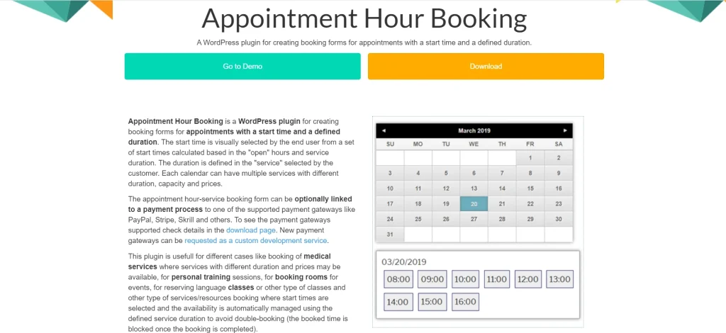 appointment hour booking plugin