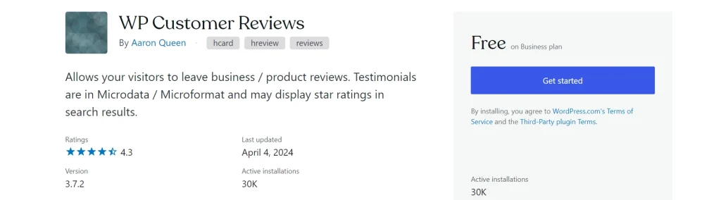 wp customer review